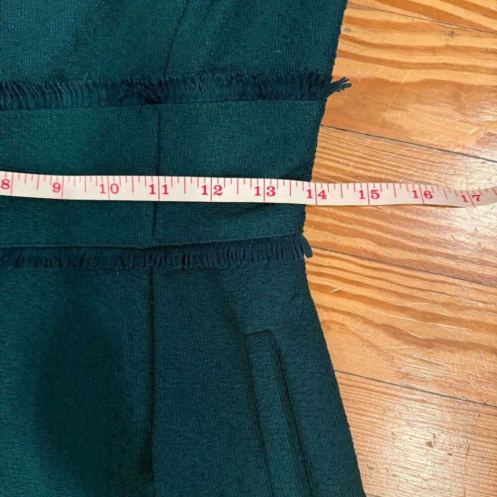 Maison Tara Knit Boucle Fit & Flare Midi Dress in Forest Green, w Pockets! - Picture 4 of 8